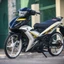 Tem rời dán xe Exciter 150 trắng mặt nạ đen. Phối vàng bắt mắt. Decal bền màu