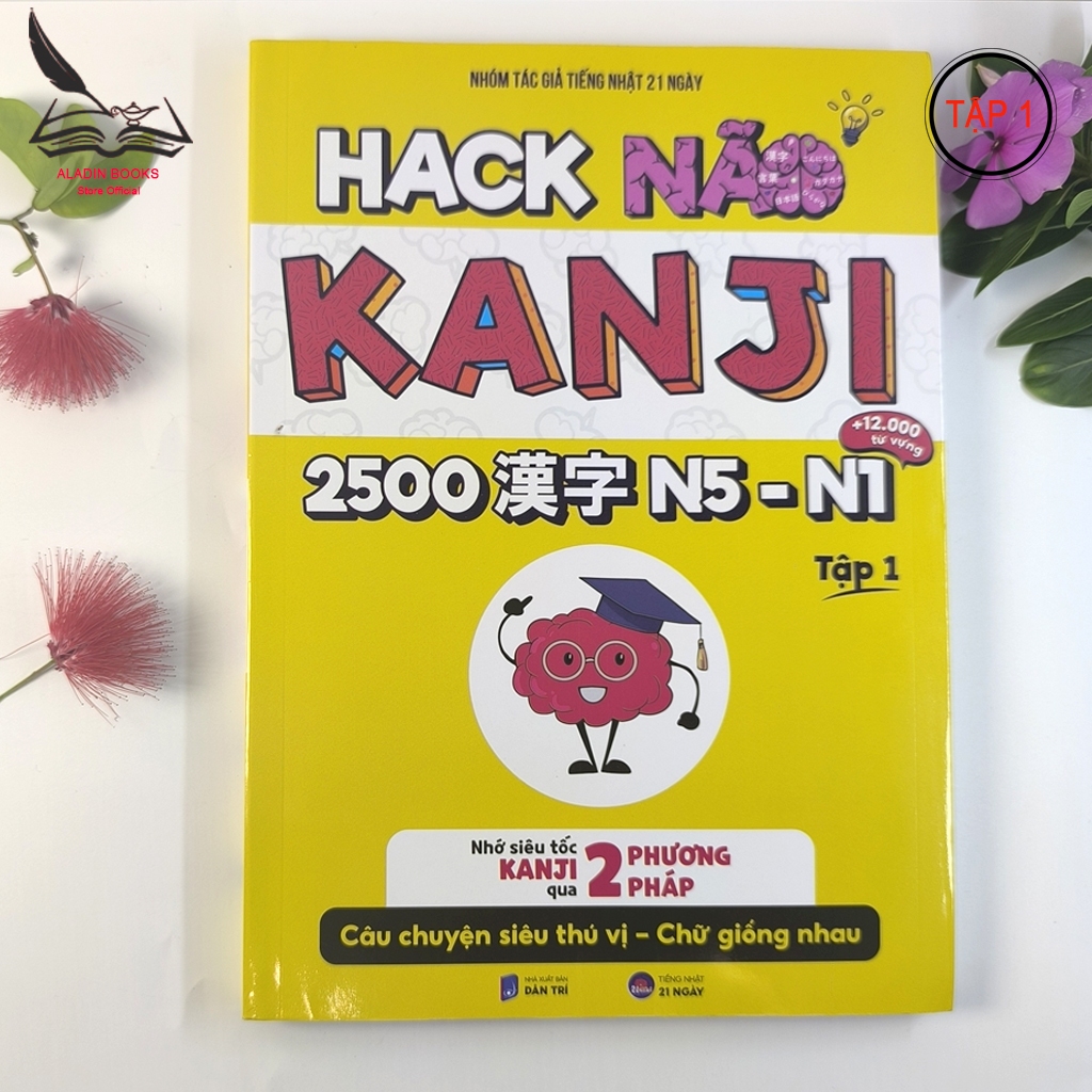 Sách-Hack Não Kanji – 2500 Hán Tự N5-N1-Tập 1- Luyện Viết Kanji-214 Bộ Thủ Cơ bản- Tặng Hộp