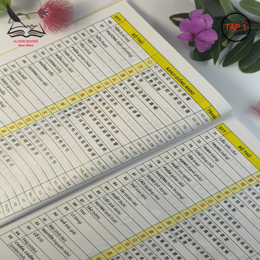 Sách-Hack Não Kanji – 2500 Hán Tự N5-N1-Tập 1- Luyện Viết Kanji-214 Bộ Thủ Cơ bản- Tặng Hộp