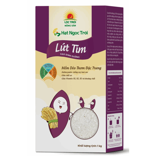 1kg - Hàng chính hãng cao cấp - Gạo Lứt Tím Hạt Ngọc Trời - Thơm mềm dẻo, tốt cho sức khỏe, giảm cân, tiểu đường