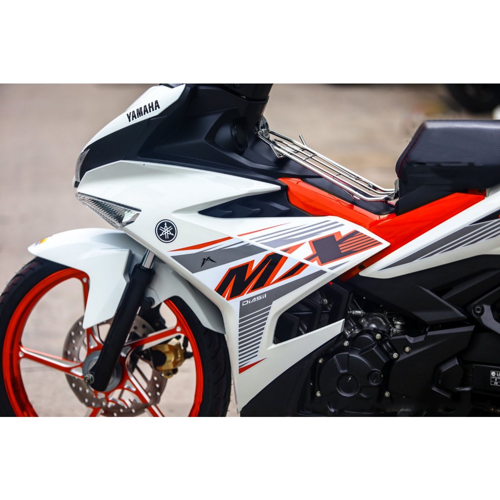 Tem rời MX King 2021. Decal cao cấp, bộ kit dán xe Exciter 150 trắng cam