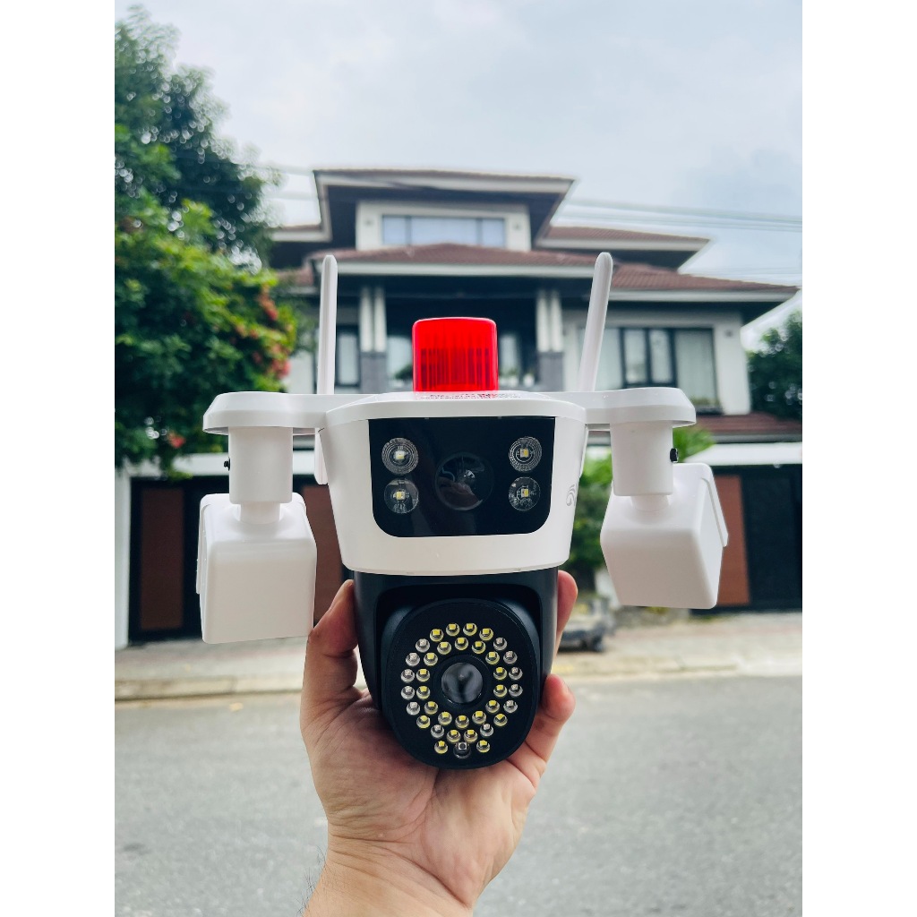 (Lỗi 1 đổi 1)  NEW 2026 Camera YOOSEE ngoài trời 4 mắt (xoay được 3 mắt) bản PRO, 3 màn hình tích hợp 54 LED siêu nét