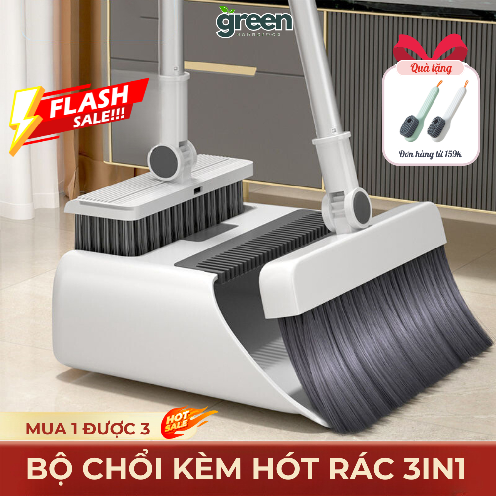 Bộ Chổi Quét Nhà Kèm Hót Rác 3 Trong 1 GreenHome, Chổi Chà Sàn Thiết Kế ...