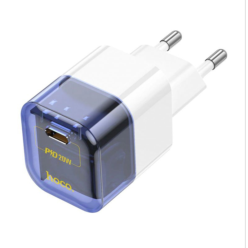 Củ Sạc Nhanh Hoco C125A chân tròn 1 cổng Type-C hỗ trợ QC3.0 thiết kế nhỏ gọn.