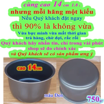 Lòng nồi cơm điện Cao 14 cm 1.8 L (Ruột nồi cơm điện Cao 14 cm 1.8 L, Lõi nồi cơm điện Cao 14 cm 1.8 L) nặng 750 gr 1470