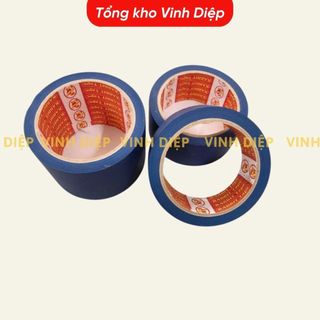 Combo 1 cây 6 cuộn băng keo, băng dính simili vải cách điện xanh dương rộng 4.8cm dài 8m