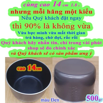 Lòng nồi cơm điện Cao 14 cm 1.8 L (Ruột nồi cơm điện Cao 14 cm 1.8 L, Lõi nồi cơm điện Cao 14 cm 1.8 L) nặng 500 gr 1470