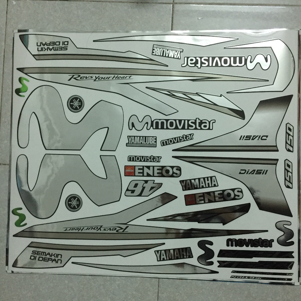 Tem Exciter 150. Tem rời chất liệu CROM, chữ Y15ZR. Dán xe đen. Xe màu khác vui lòng inbox