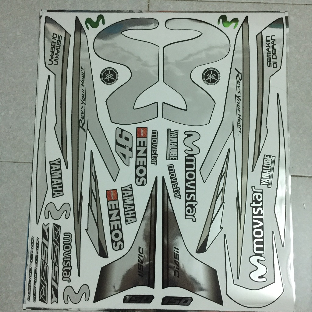 Tem Exciter 150. Tem rời chất liệu CROM, chữ Y15ZR. Dán xe đen. Xe màu khác vui lòng inbox