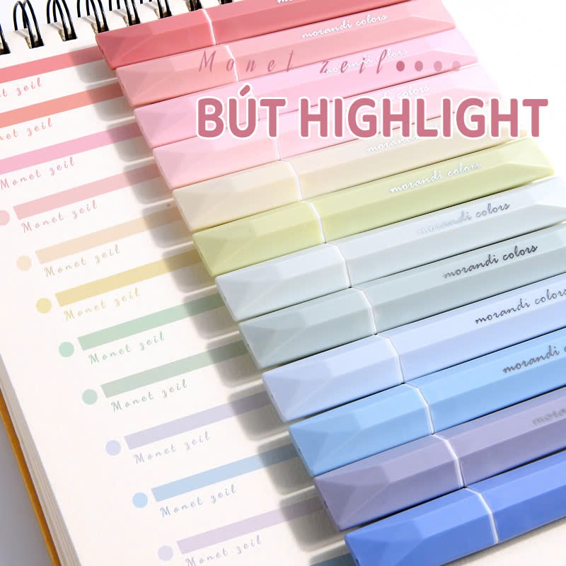 Bút Highlight Gradient Màu Pastel Chất Lượng Cao Gồm 4Bút Đánh Dấu Đa Chức Năng Văn Phòng Phẩm