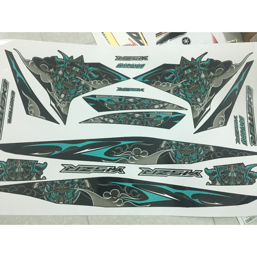 Tem Exciter 150. Tem rời Samurai xanh ngọc. Dán xe đen. Xe màu khác vui lòng inbox