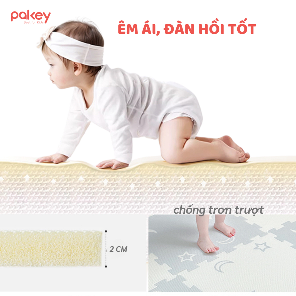 Thảm Ghép Tiện Lợi XPE, Thảm Xốp Cao Cấp Mềm Mịn Chống Trơn Trượt Dày 2cm Màu Sắc Hiện Đại Phù Hợp Mọi Không Gian