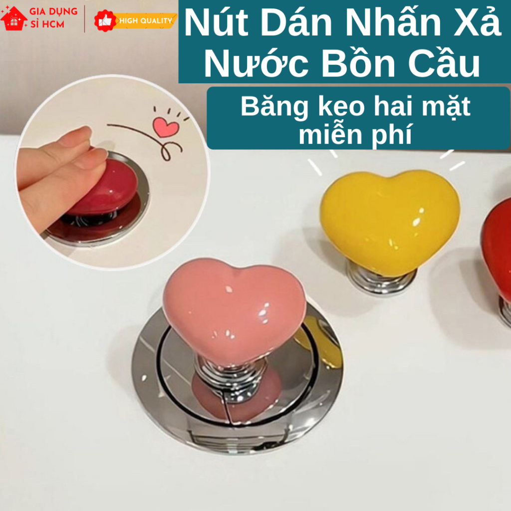 Nút Dán Nhấn Xả Nước Bồn Cầu Hình Trái Tim Nút Dán Tay Nắm Cửa Tủ Xinh ...