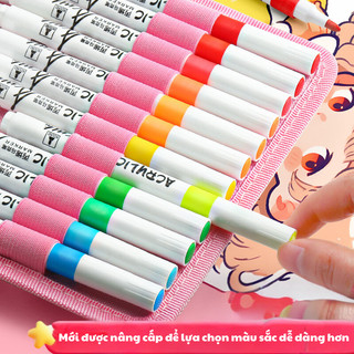 Bộ Túi Bút Sơn Màu Acrylic Kuromi Melody 24/36/48/60 Bút Màu Tô Màu Trên Mọi Bề Mặt - Bút Màu DIY Cho Bé Sáng Tạo
