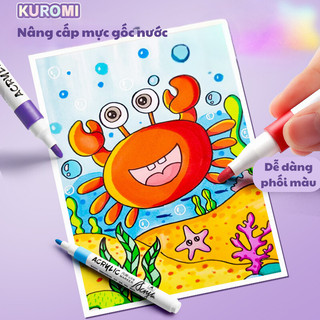 Bộ Túi Bút Sơn Màu Acrylic Kuromi Melody 24/36/48/60 Bút Màu Tô Màu Trên Mọi Bề Mặt - Bút Màu DIY Cho Bé Sáng Tạo
