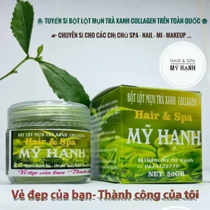 Bột lột mụn trà xanh collagen Mỹ Hạnh ,làm sạch mụn đầu đen,mụn cám, sợi bã nhờn,50g