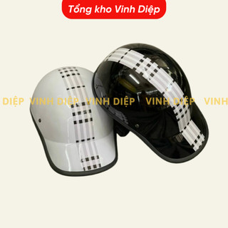 Mũ Bảo Hiểm Lưỡi Trai Sọc Kẻ Đen Trắng Thời Trang Nam Nữ