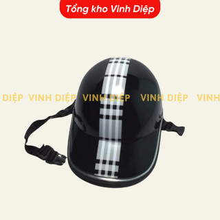 Mũ Bảo Hiểm Lưỡi Trai Sọc Kẻ Đen Trắng Thời Trang Nam Nữ