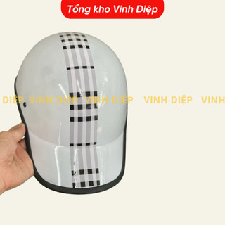 Mũ Bảo Hiểm Lưỡi Trai Sọc Kẻ Đen Trắng Thời Trang Nam Nữ
