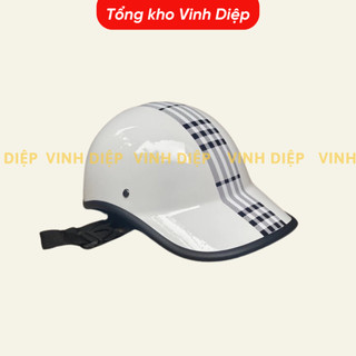 Mũ Bảo Hiểm Lưỡi Trai Sọc Kẻ Đen Trắng Thời Trang Nam Nữ