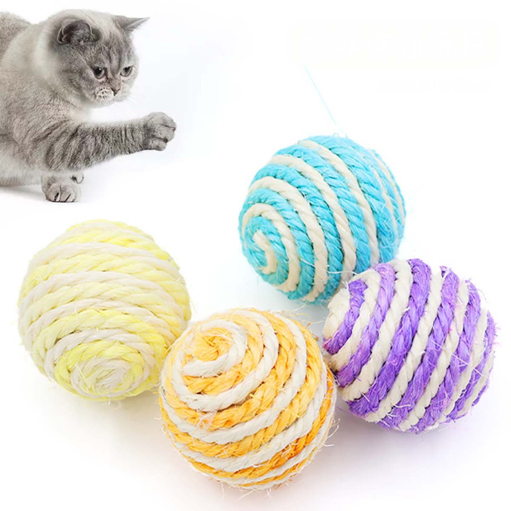 Đồ Chơi Banh Cói Cho Mèo Chó Cún Con Poodle Corgi Vẹt Thú Cưng Béc Bỉ Biết Đi Uống Sữa Hay Gặm Xương Ngứa Răng Leo Trèo