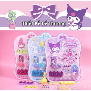 Set Sơn Móng Tay & Dán Móng Cho Bé Kuromi/ Melody/ Cinnamaroll Siêu Dễ Thương An Toàn Dễ Lột, Không Chất Gây Hại Cho Trẻ