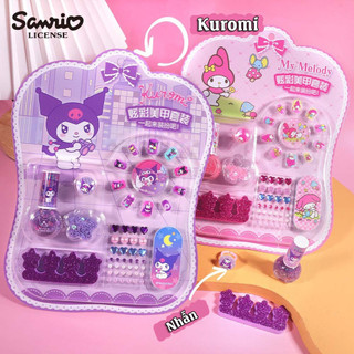 Set Sơn Móng Tay & Dán Móng Cho Bé Kuromi/ Melody/ Cinnamaroll Siêu Dễ Thương An Toàn Dễ Lột, Không Chất Gây Hại Cho Trẻ