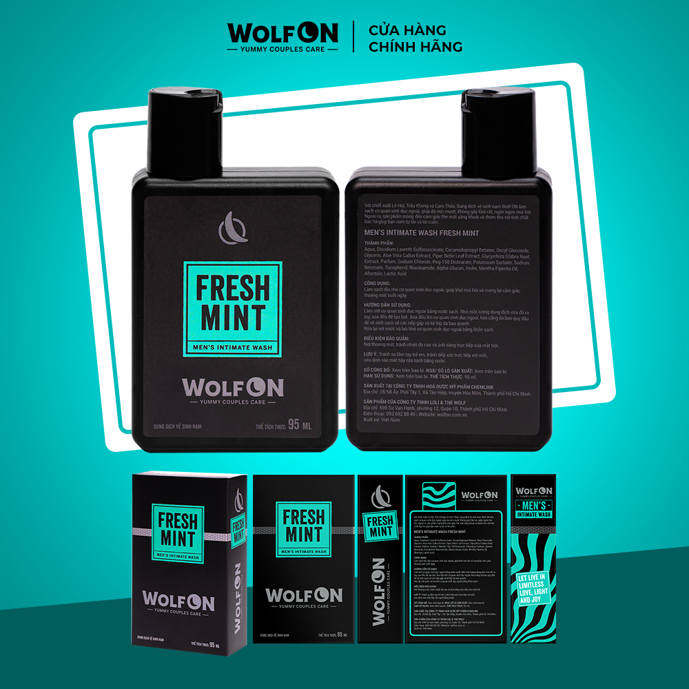 Ảnh Dung Dịch Vệ Sinh Nam Giới LYD Wolf ON Fresh Mint Bạc Hà Mát Lạnh Sạch Thơm Nam Tính 95ml 3