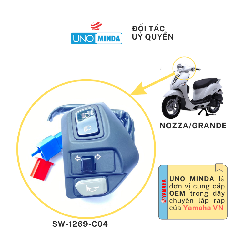 Cụm công tắc Uno Minda cụm trái xe Nozza/Grande mã SW1269C04 Shopee