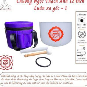 Chuông Ngọc Thạch Anh 12inch note Do ( C ) - luân xa 2 - Chuông Luân xa - Luân xa xương cùng - Amrita
