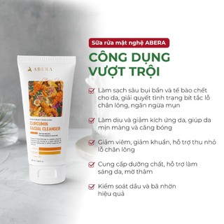 Gel Rửa Mặt Chiết Xuất Rễ Nghệ Abera 100ml - Sạch Sâu Da Mặt, Nhẹ Dịu, Cân Bằng Độ Ẩm, Giảm Thâm Mụn