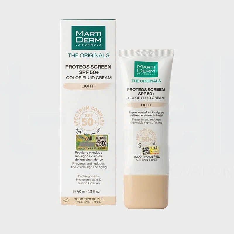 Kem Chống Nắng Bảo Vệ Da Kiềm Dầu MartiDerm The Originals Proteos Screen SPF50+ Color Fluid Cream (Light) (40ml)