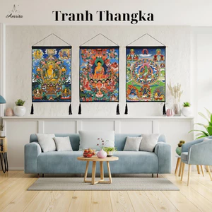 Tranh Phật treo tường Thangka Tây Tạng trang trí nhà cửa -Tranh Mandala Thangka treo tường decor Amrita