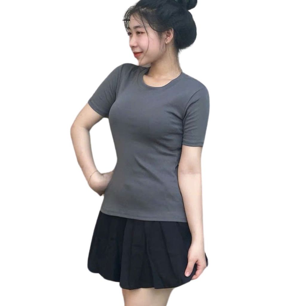 Áo thun nữ baby tee bigsize tay ngắn cổ tròn bassic ESHOP áo phong nữ ôm body cotton borip co giãn thoáng mát MS271