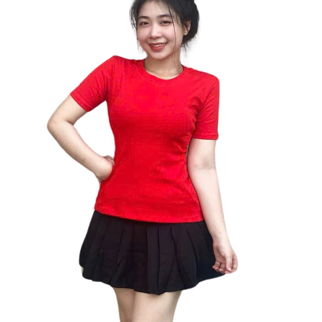 Áo thun nữ baby tee bigsize tay ngắn cổ tròn bassic ESHOP áo phong nữ ôm body cotton borip co giãn thoáng mát MS271