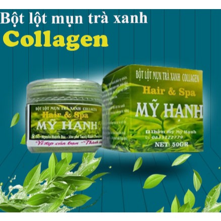 Bột lột mụn trà xanh collagen Mỹ Hạnh ,làm sạch mụn cám ,mụn đầu đen,50g
