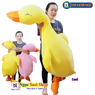 [ẢNH THẬT] GẤU BÔNG VỊT LƯỜI NGỦ TRẦM CẢM KHỔNG LỒ [NGẪU NHIÊN MÀU]