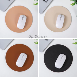 Miếng Lót Chuột 2 Mặt Da Tròn Màu Pastel Không Thấm Nước 22cm