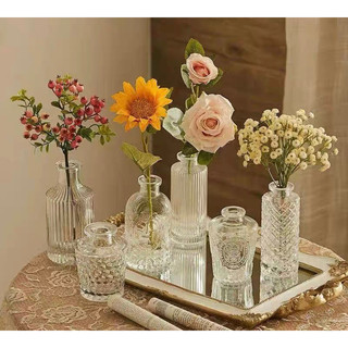 Bình cắm hoa thủy tinh mini phong cách hiện đại decor nhà cửa