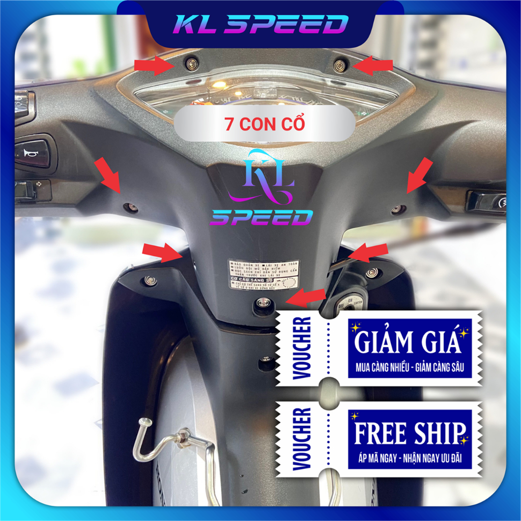 Ốc salaya inox Wave 110 100 [2010-2025], full dàn áo, gắn baga | dàn áo | che sên | ốp pô | treo pô