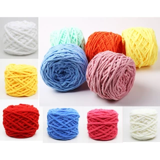[50gr] Len Nhung Đũa 6mm, cuộn len đan móc sợi to đan móc chăn, thảm, thú bông, thêu túi thủ công