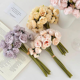 bó 9 cành 27 bông hoa giả cao cấp decor trang trí