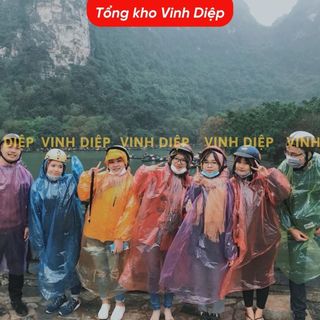 10 chiếc Áo mưa nilon dùng 1 lần hàng dày dặn nhiều màu (10 chiếc)