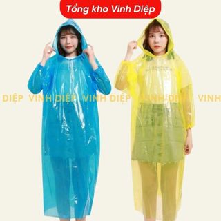 10 chiếc Áo mưa nilon dùng 1 lần hàng dày dặn nhiều màu (10 chiếc)