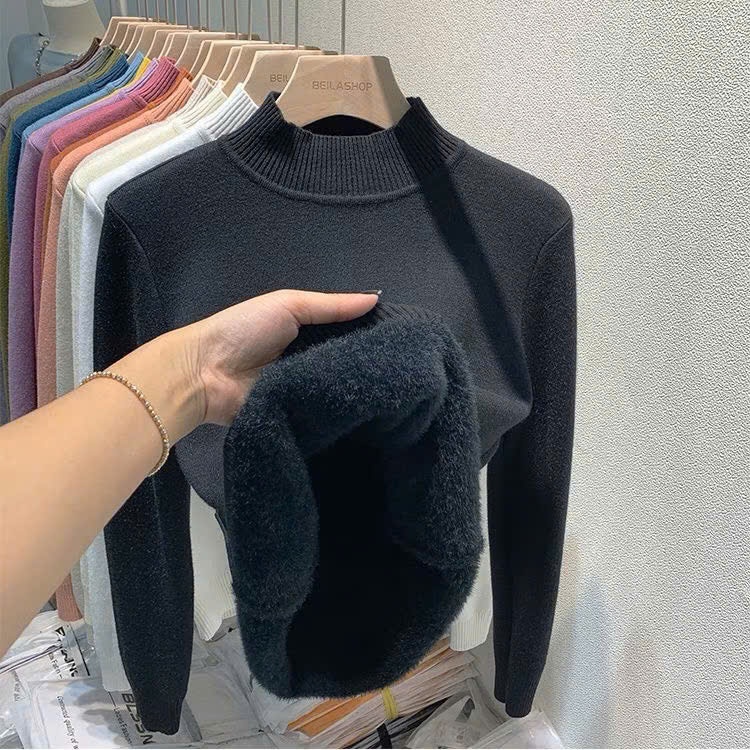 Áo len cổ thấp giữ nhiệt nam nữ lót lông cừu hàng QCCC dày dặn co giãn hottrend(CÓ BIG SIZE) MT33 SP79
