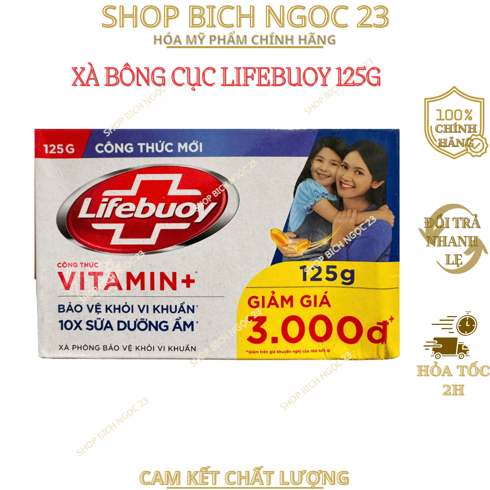 Xà bông cục Lifebuoy Combo 3 Cục 125g bảo vệ vượt trội