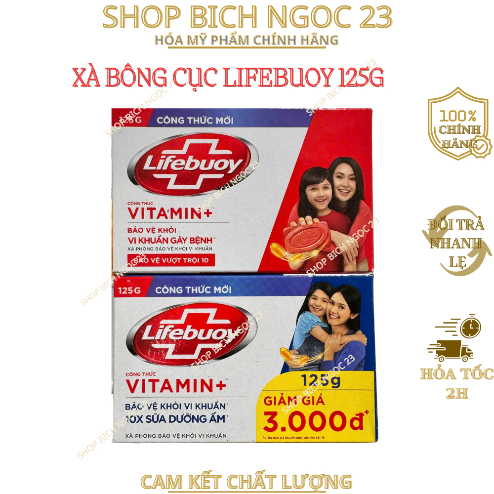Xà bông cục Lifebuoy Combo 3 Cục 125g bảo vệ vượt trội