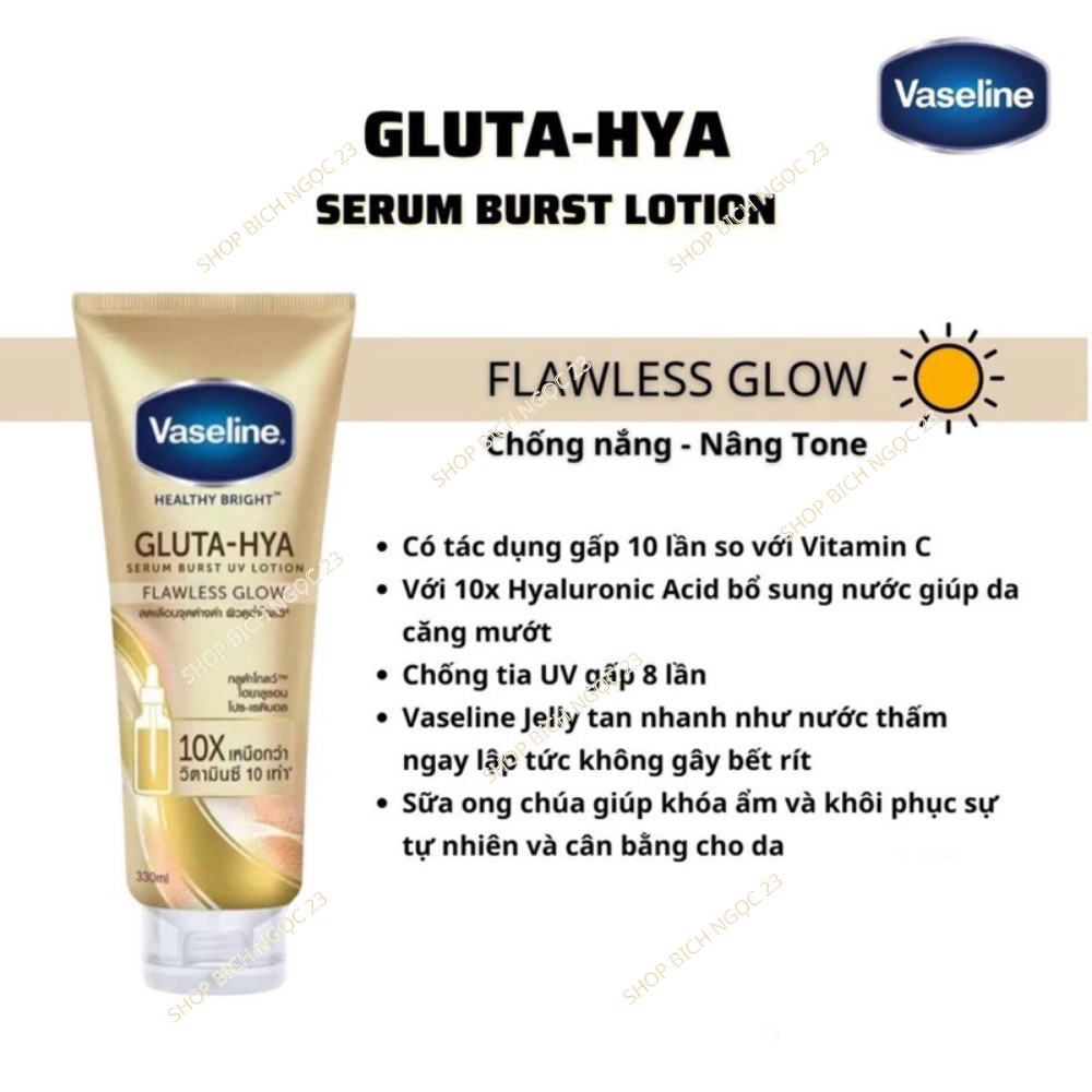 Sữa Dưỡng Thể Trắng Da Body Vaseline Gluta-Hya Sau 7 Ngày 300ml