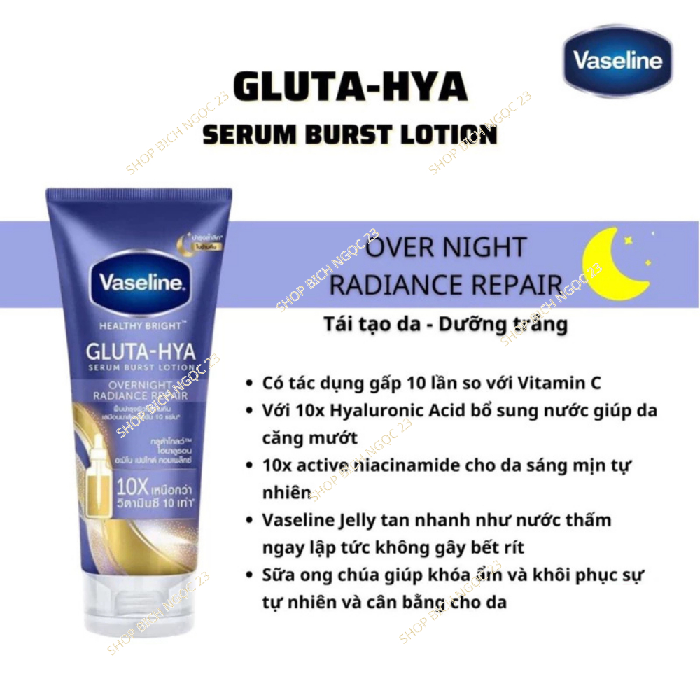 Sữa Dưỡng Thể Trắng Da Body Vaseline Gluta-Hya Sau 7 Ngày 300ml