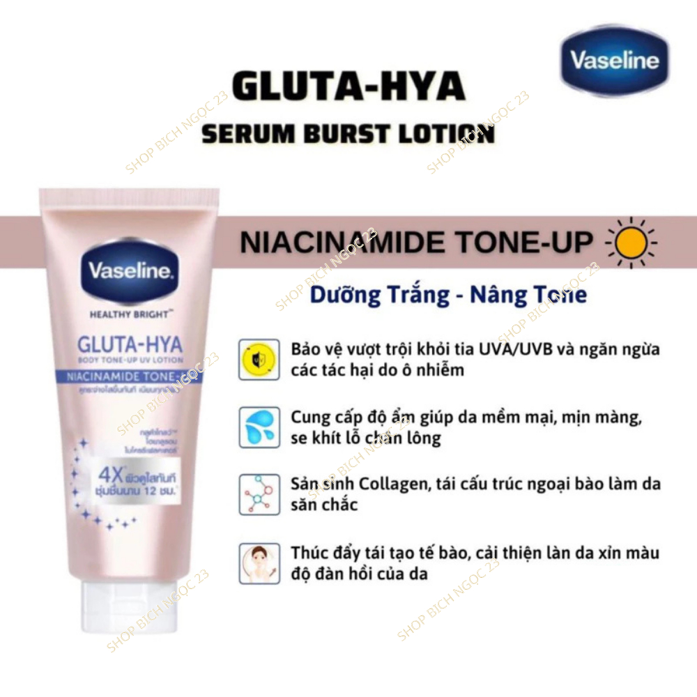 Sữa Dưỡng Thể Trắng Da Body Vaseline Gluta-Hya Sau 7 Ngày 300ml